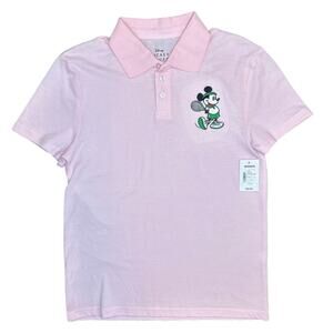 NWT Disney Men’s Mickey Mouse Polo Button Placket Short Sleeve Shirt